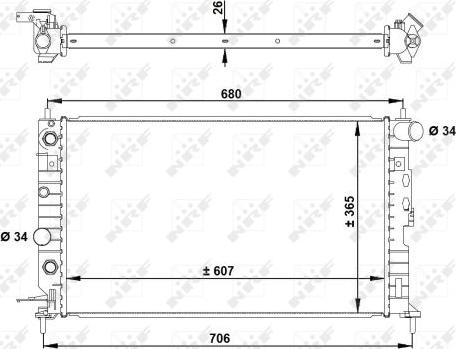 NRF 50219A - Радиатор, охлаждение двигателя autosila-amz.com