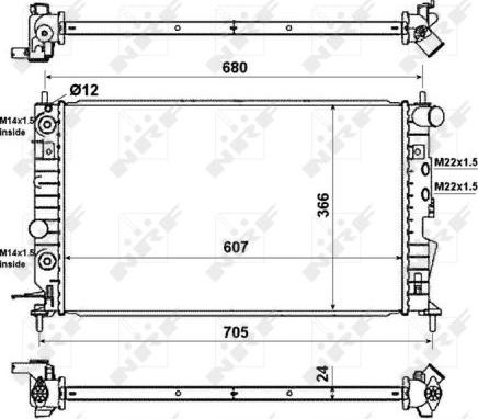 NRF 50219 - Радиатор, охлаждение двигателя autosila-amz.com