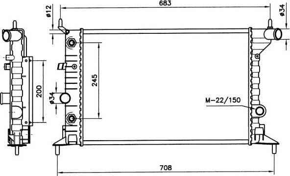 NRF 519516 - Радиатор, охлаждение двигателя autosila-amz.com