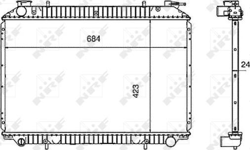 NRF 519534 - Радиатор, охлаждение двигателя autosila-amz.com