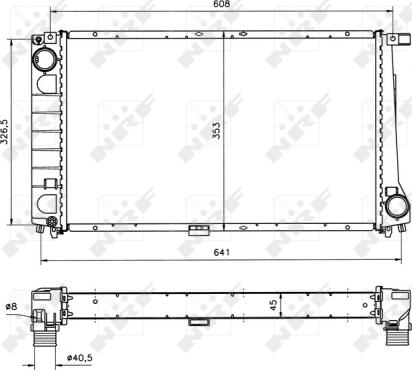 NRF 51568 - Радиатор, охлаждение двигателя autosila-amz.com