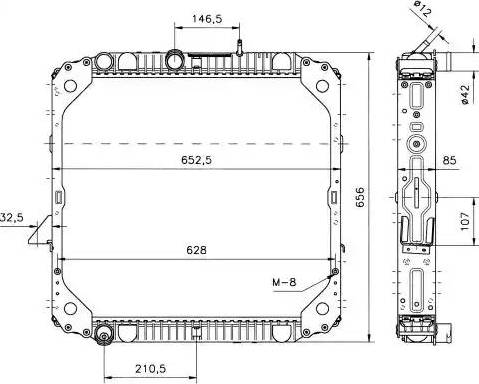 NRF 51570 - Радиатор, охлаждение двигателя autosila-amz.com