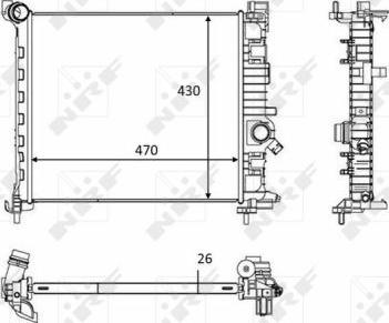 NRF 58473 - Радиатор, охлаждение двигателя autosila-amz.com