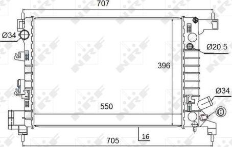 NRF 58504 - Радиатор, охлаждение двигателя autosila-amz.com