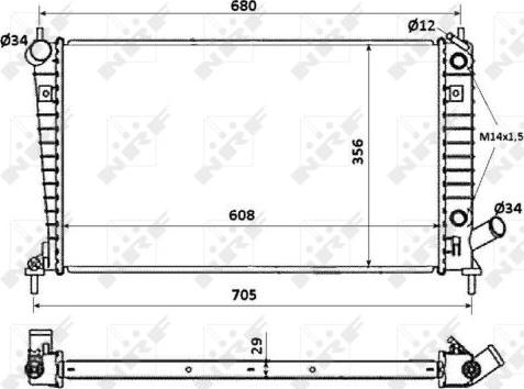 NRF 58349 - Радиатор, охлаждение двигателя autosila-amz.com