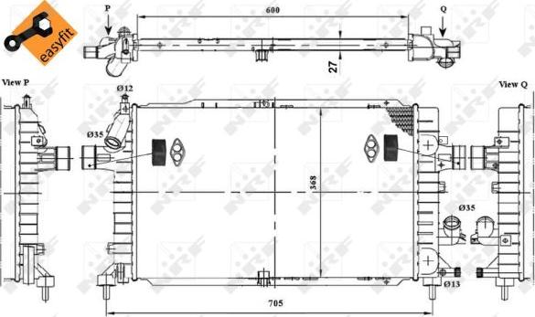 NRF 58340 - Радиатор, охлаждение двигателя autosila-amz.com