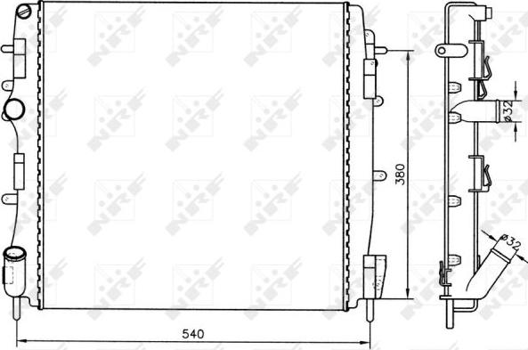 NRF 58316 - Радиатор двигателя nissan kubistar renault kangoo, kangoo express 1.5d 12.01- autosila-amz.com