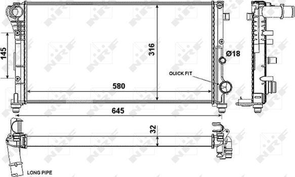 NRF 58376 - Радиатор, охлаждение двигателя autosila-amz.com