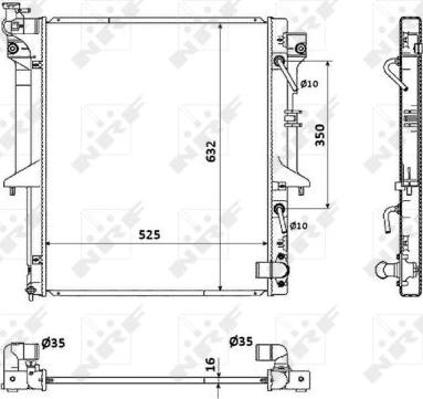 NRF 53909 - Радиатор, охлаждение двигателя autosila-amz.com