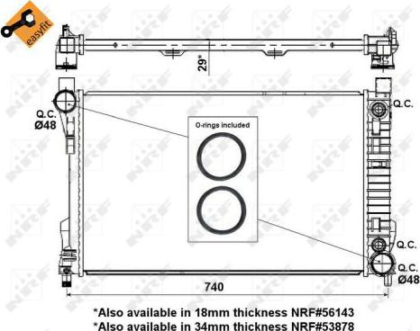 NRF 53419 - Радиатор, охлаждение двигателя autosila-amz.com