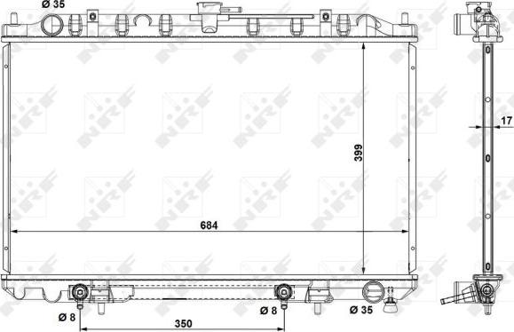 NRF 53693 - Радиатор, охлаждение двигателя autosila-amz.com