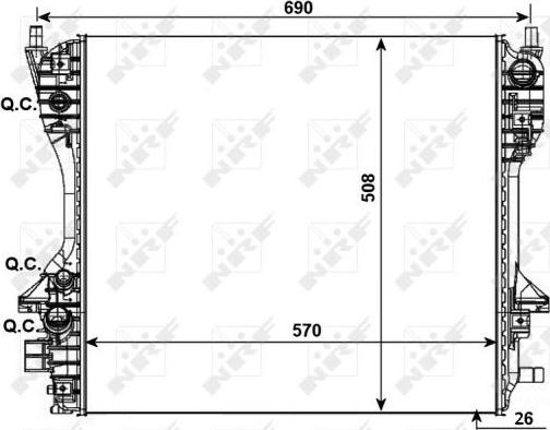 NRF 53012 - Радиатор, охлаждение двигателя autosila-amz.com