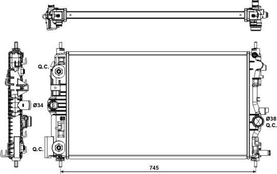 NRF 53143 - Радиатор, охлаждение двигателя autosila-amz.com