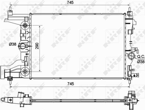 NRF 53122 - Радиатор, охлаждение двигателя autosila-amz.com