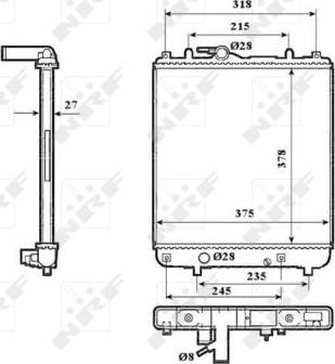 NRF 53825 - Радиатор, охлаждение двигателя autosila-amz.com