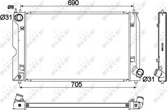 NRF 53765 - Радиатор, охлаждение двигателя autosila-amz.com