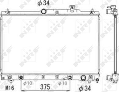 NRF 53705 - Радиатор, охлаждение двигателя autosila-amz.com