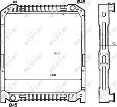 NRF 52096 - Радиатор, охлаждение двигателя autosila-amz.com