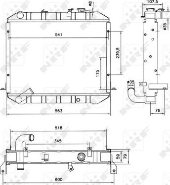 NRF 52073 - Радиатор, охлаждение двигателя autosila-amz.com