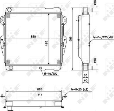 NRF 52111 - Радиатор, охлаждение двигателя autosila-amz.com