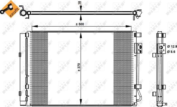 NRF  35997 - Конденсатор кондиционера autosila-amz.com