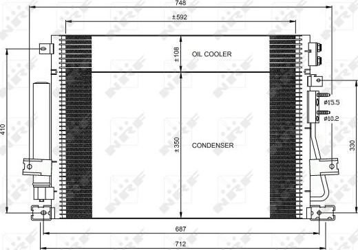 NRF 35966 - Конденсатор кондиционера autosila-amz.com