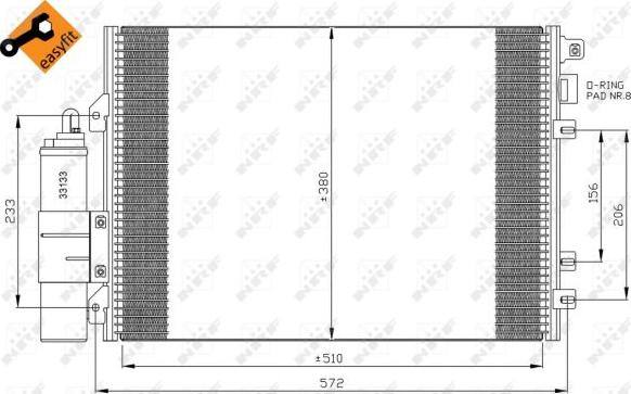 NRF 35967 - Конденсатор кондиционера autosila-amz.com