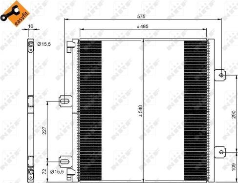 NRF 35901 - Конденсатор кондиционера autosila-amz.com