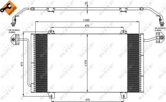 NRF 35908 - Конденсатор кондиционера autosila-amz.com