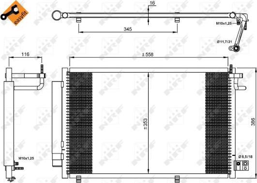 NRF 35903 - Конденсатор кондиционера autosila-amz.com