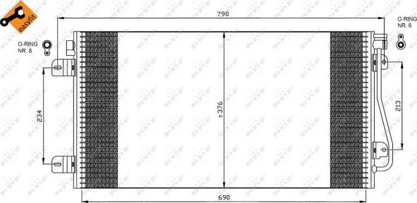 NRF 35484 - Конденсатор кондиционера autosila-amz.com