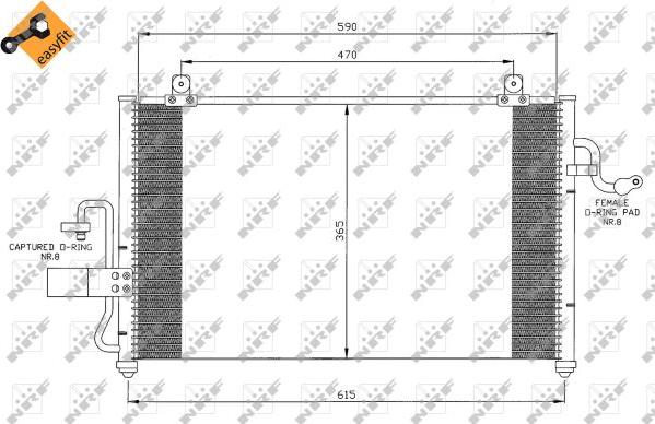 NRF  35425 - Конденсатор кондиционера autosila-amz.com