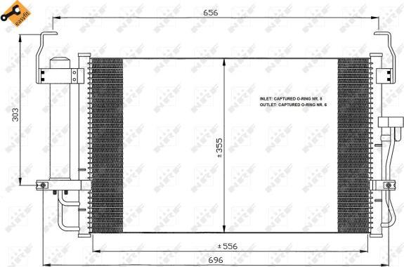 NRF  35474 - Конденсатор кондиционера autosila-amz.com