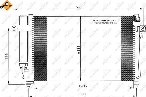 NRF  35476 - Конденсатор кондиционера autosila-amz.com