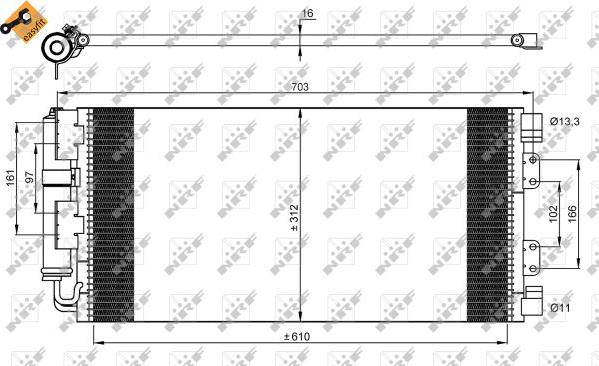 NRF 35548 - Конденсатор кондиционера autosila-amz.com