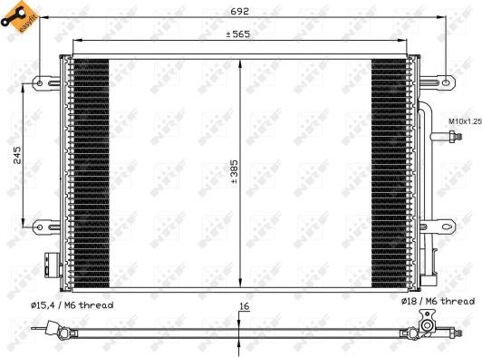 NRF 35560 - Радиатор кондиционера AUDI A4 2.0D 05- autosila-amz.com