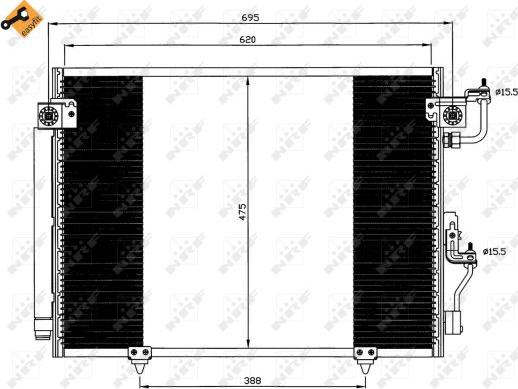 NRF 35619 - Конденсатор кондиционера autosila-amz.com