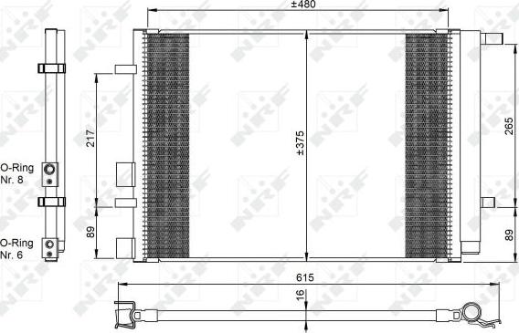 NRF 350095 - Конденсатор кондиционера autosila-amz.com