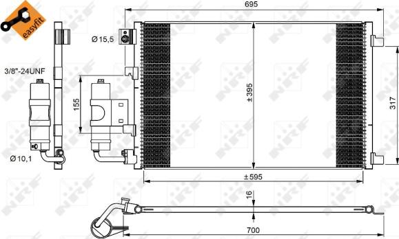 NRF 350042 - Конденсатор кондиционера autosila-amz.com