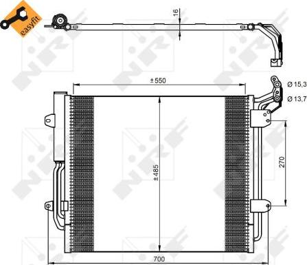 NRF 350054 - Конденсатор кондиционера autosila-amz.com