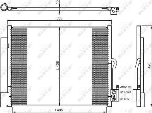 NRF 350053 - Конденсатор кондиционера autosila-amz.com