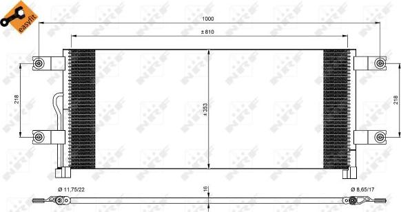 NRF 350074 - Конденсатор кондиционера autosila-amz.com