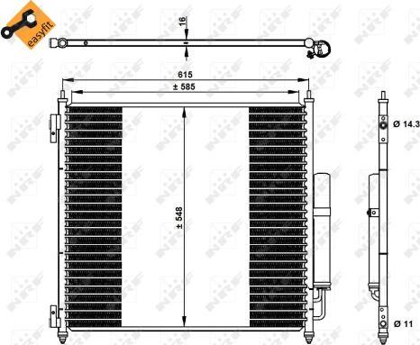 NRF 350336 - Конденсатор кондиционера autosila-amz.com