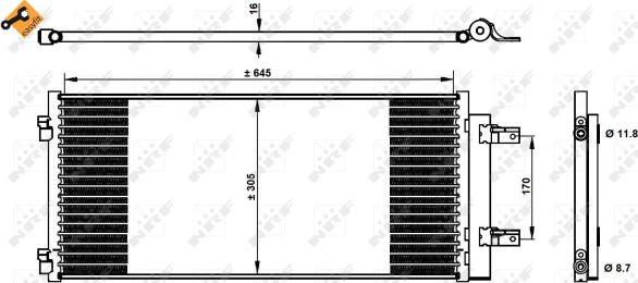 NRF 350338 - Конденсатор кондиционера autosila-amz.com