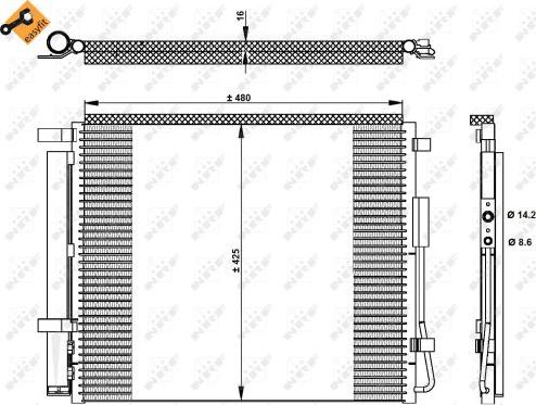 NRF 350333 - Конденсатор кондиционера autosila-amz.com