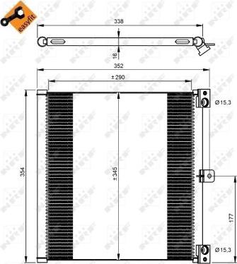 NRF 350203 - Конденсатор кондиционера autosila-amz.com