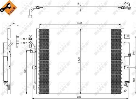 NRF 350217 - Конденсатор кондиционера autosila-amz.com