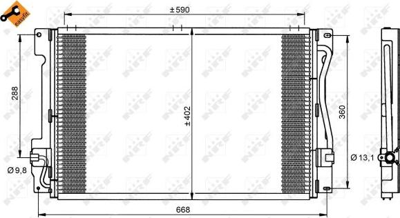 NRF 35151 - Конденсатор кондиционера autosila-amz.com