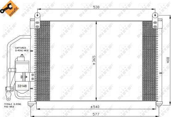 NRF  35393 - Конденсатор кондиционера autosila-amz.com