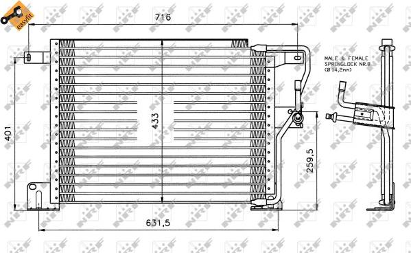 NRF 35221 - Конденсатор кондиционера autosila-amz.com